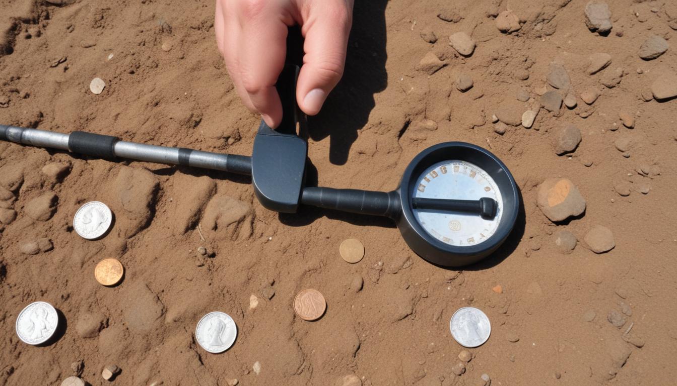 Using a metal detector for coin hunting