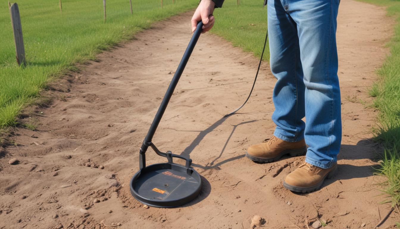 Using a metal detector to find property markers